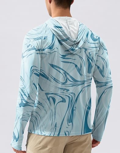 Pudolla Men's Sun Protection Hoodie Shirts UPF 50+ Fishing Hiking Shirt - Image 2