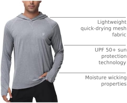 Roadbox Men's UPF 50+ Fishing Shirts, Long Sleeve UV Sun Protection Hoodie - Image 4