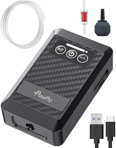 Pawfly Ultra Quiet Live Bait Aerator USB Rechargeable Battery Air Pump for 5-100 Gallon Bait Bucket Portable Battery Powered Oxygen Pump for Outdoor Fishing Power Outage and Fish Transportation by Pawfly