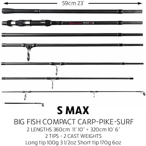 Rigged & Ready S Series Travel Fishing Rods.Big Fish Predator Carp Surf Rod - Image 2