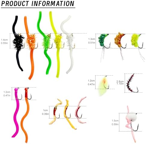 16Pcs Fly Fishing Wet Flies Nymphs, Squirmy Wormy, Streamers, Egg Fly Flies, Bunny Muddler Flies for Trout Salmon with Fly Box - Image 5