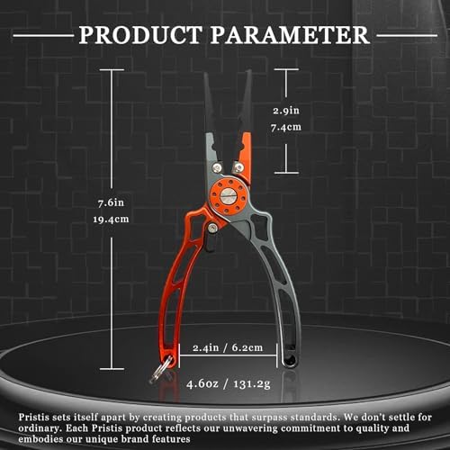 Pristis UTA II Fishing Pliers, Multi-Function Split Ring Hook Remover Gear - Image 5