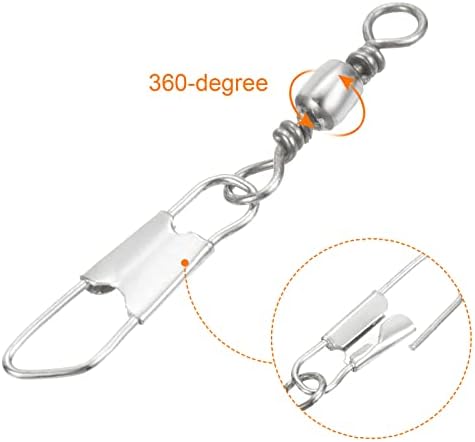 PATIKIL Fishing Barrel Swivel with Safety Snap Carbon Steel - Image 4