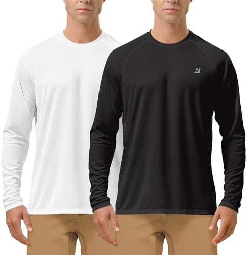 Roadbox Men's UPF 50+ UV Sun Protection Shirts, Long Sleeve Swim Rash Guard by Roadbox