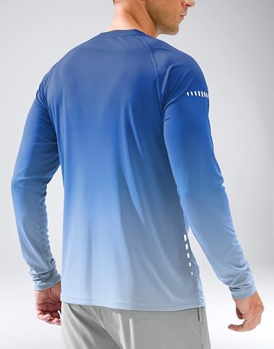 Men's Sun Protection Swim Long Sleeve UPF 50+ Rash Guard Lightweight Shirts - Image 2