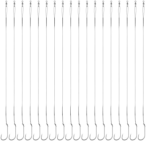 Wire Leader Hooks Rig, 30pcs Baitholder Fishing Hook Rigs Surf Fishing Leader Rigs Steel Wire Leader with Baitholder Hooks Swivel Bass Catfish Fishing Lure Rig by SILANON