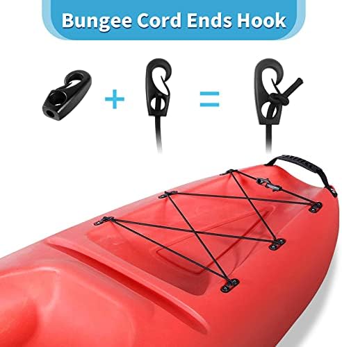 CLIO Kayak Deck Rigging Kit 8 Feet Bungee Cord with Bungee Cord Ends Hooks and Fishing D-Ring with 304 M6 Screw and 6 J-Hooks for Kayak Boat Canoe Outfitting Fishing Camping Kit - Image 4