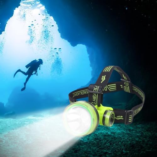 Diving Headlamp with 350M Range, IPX8 Waterproof Underwater Light, 180° Adjustable Beam for Night Fishing, for Camping, and Scuba Diving(Q902) - Image 5