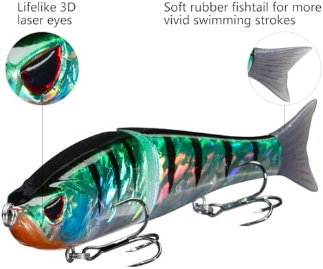 Bassdash SwimShad Glide Baits Jointed Swimbait Bass Pike Salmon Trout Muskie Fishing Lure - Image 4