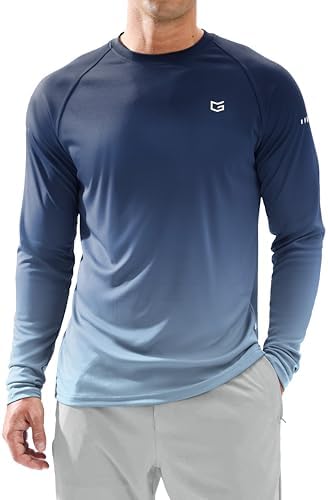Men's Sun Protection Swim Long Sleeve UPF 50+ Rash Guard Lightweight Shirts by GGradual