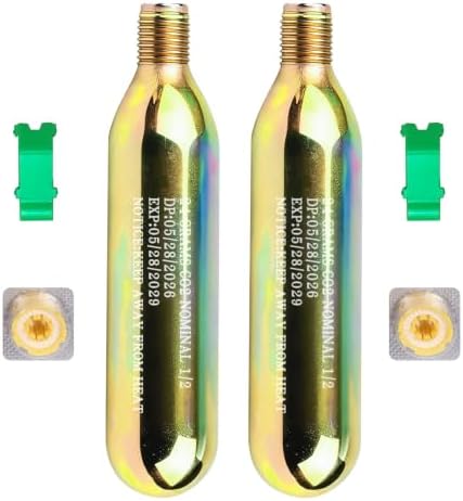 2Pack 24G Co2 Cartridge Cylinder for Life Vest, Accessory for C02 PFD Rearming Kit, for Auto/Manual Inflating Life Jacket, for Adult, Used for Fishing, Surfing, Sea/Ocean Activities by Unknown