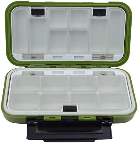 Mini Fishing Lure Box, Floating Storage Box, Double-Sided Small Fishing Box with Adjustable Dividers Organizer Making Kit Container for Lure Hook Beads Earring Tool (Green) - Image 2