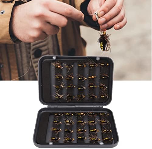 40PCS Fly Fishing Assorted FliesKit Lifelike Stainless Steel Fishing Bait Set with Water Proof Box Dry Wet Nymph Streamers Lures - Image 4