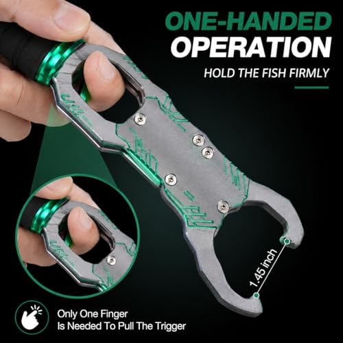 Fish Lip Gripper with Scale, 40LB Fish Grabber, One-Finger Quick Release - Image 5