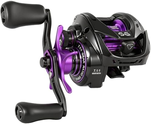 SOUGA DC Baitcaster Reel with Smart Magnetic Anti-Backlash System, 184g Ultra-Light Baitcasting Reel, 33LB Max Drag, 7.1:1 High Speed Gear Ratio, Drag Easy Casting for Tournament & Beginner Anglers by Unknown