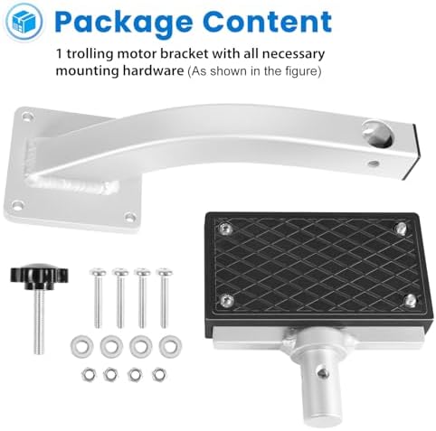 Universal 90 Degree Adjustable Trolling Motor Bracket for Clamp-on Electric Motors Deck Mount, Marine Aluminum & Nylon, Holds Up to 36lbs Thrust, Easy Screw Mount for Kayak Canoe Small Boat - Image 7