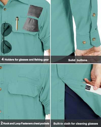 33,000ft Men's Long Sleeve Sun Protection Shirt UPF 50+ UV Quick Dry Cooling Fishing Shirts for Travel Safari Camping Hiking - Image 5