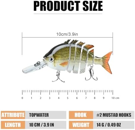 TRUSCEND Swimmax Easy Catch Fishing Lures with BKK Hooks, Wiggling, Vibrating, Rattling and Gurgling for More Bite, Heavy-Duty Dyneema Fiber Jointed Swimbaits for Bass, Trout, Walleye, Crappie, Pike - Image 2