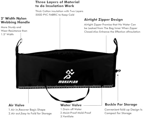 MORXPLOR Insulated Fish Cooler Bag for Fishing 41x17 47x17In 50x20In 60x24 72x30 80X40 Inches,Large Insulated Fish Kill Bag,Fishing Catch Bag Cooler with Water-resistant Zipper - Image 2