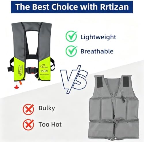 Rrtizan Inflatable Life Jacket for Adults - Automatic/Manual for Fishing - Image 2