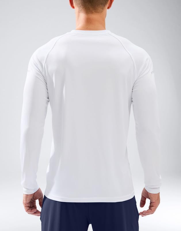 Men's Sun Protection Swim Long Sleeve UPF 50+ Rash Guard Lightweight Shirts - Image 3