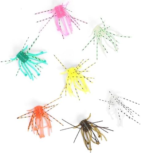 Silicone Soft Dice Fishing Lures: 12pcs Multiple Tentacles Slow Sink Soft Plastic Baits for Bass Drop Shot Finess Wacky Rig - Image 3
