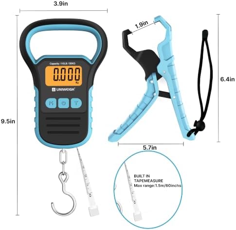 UNWEIGH Fishing Scale with Lip Gripper,Waterproof Hanging Scale,60 in Ruler - Image 2