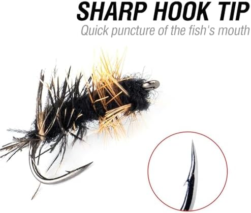 Fly Fishing Lures 100Pcs Fly Fishing Flies Kit with Box Dry Wet Nymphs Streamers Artificial Casting Lures for Bass Trout Salmon - Image 7