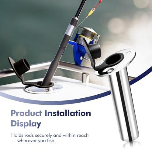 2Pcs Rod Holders for Fishing Boat, Heavy Duty 316 Stainless Steel Fishing Rod Pole Holder, Flush Mount, 15/30/90 Degree - Image 6