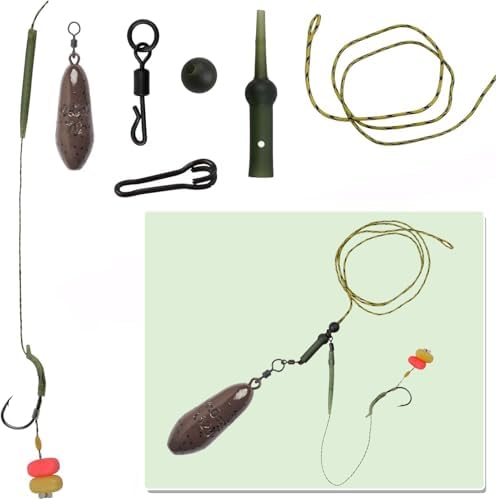Carp Fishing Rigs Kit, Hair Rigs Fishing Accessories Set Carp Sinker Weights Bait Rig Set Up Carp Boilie Bait Rigs Carp Fishing Equipment - Image 5