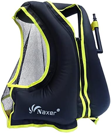NAXER Inflatable Buoyancy Jackets Snorkel Vests for Adults Kayak Kayaking Snorkeling Suit 90-200 lbs Easy Swimming Boating Paddleboarding Water Sports by NAXER