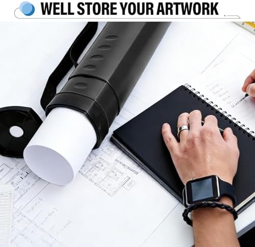 DEWEL Adjustable A0 Poster Tube 24.5"-42", Blueprint Tube with Strap - Image 6