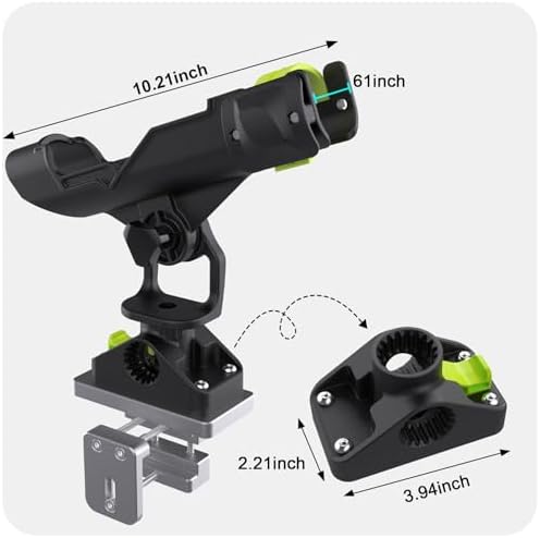 Combo Mount Fishing Rod Holders - 360 Degree Adjustable Boat Rod Rack - Image 4