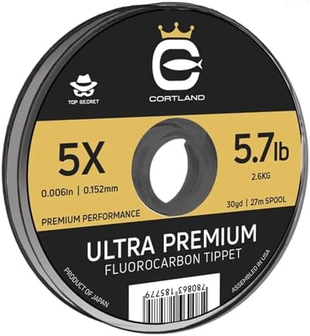 CORTLAND Ultra Premium Fluorocarbon Durable Flexible Abrasion-Resistant Trout Tippet with Plasma Finish for Freshwater | Nymphing/Dry Fly Fishing/Streamer Fishing by CortlandLine