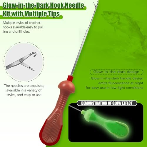 YOTO Carp Fishing Tool Kit & Equipment - Professional Baiting Rig Tools Set with Hook Needles, Bait Drill and 2 Boilie Stoppers - Multiple Styles: Standard, Silicone Grip & Night Glow - Image 3