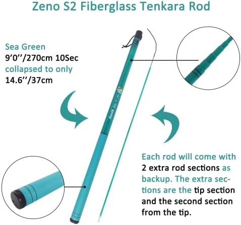 Aventik 9ft/10ft Zeno S2 Fiberglass 6:4 Tenkara Rod Kit for Anglers - Image 2