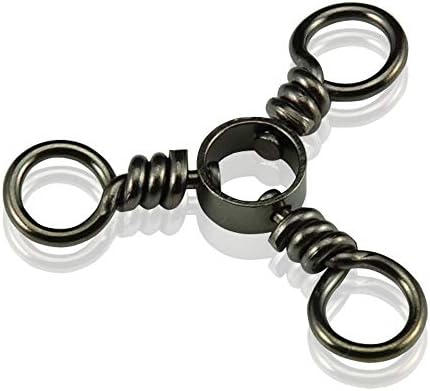 AMYSPORTS Fishing Connector Fish Swivels Tackle 3 Way Fishing Swivel Saltwater Freshwater Fishing Tackle Accessories Crossline Trolling Line Lure Connector by AMYSPORTS