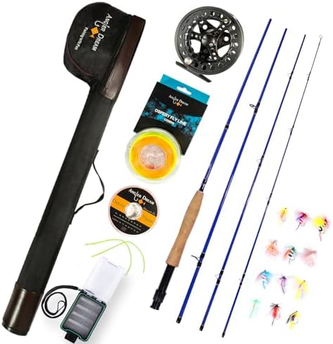 Fly Fishing Rod and Reel Combo - 3/5/8 WT Starter Kit with 4-Piece Fly Rod by ANGLERDREAM