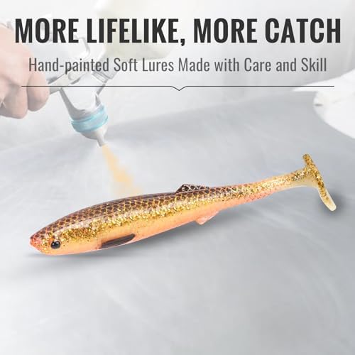 TRUSCEND Shadtale Easy Catch Soft Fishing Lures, Unique Vibration and Action for Various Rigs, Paddle Tail Swimbaits Trailer for Bass, Trout, Crappie, Walleye, Redfish, Saltwater & Freshwater Fishing - Image 4