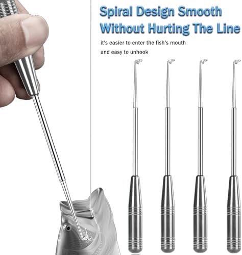 Fish Hook Remover Tool, Fishing Hook Quick Removal Descending Device, Fishing Gear Security Equipment Kits, Hook Extractor Accessories Detacher Tools with 4PCS Storage Tube - Image 3