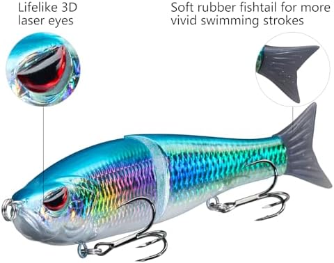 Bassdash SwimShad Glide Baits Jointed Swimbait Bass Pike Salmon Trout Muskie Fishing Lure - Image 4