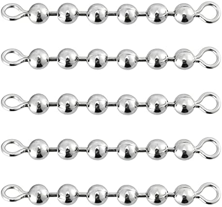 Dr.Fish 20 Pack Fishing Bead Chain Swivels Stainless Steel High Speed Trolling Swivels Fishing Tackle Rig Fishing Gear Freshwater Saltwater Salmon Walleye by DrFish