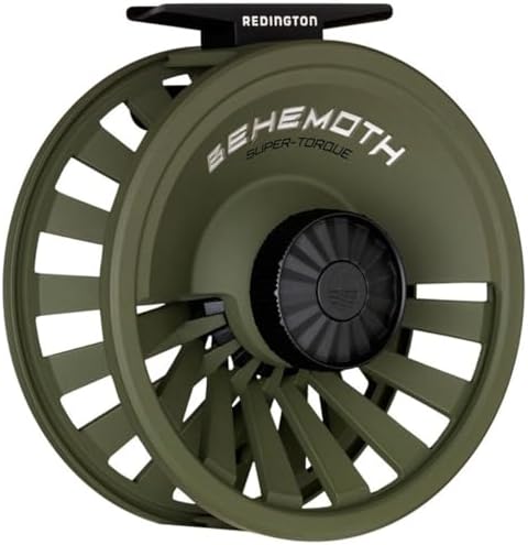 Redington Behemoth Fly Reel – Heavy-Duty Carbon Drag, Large Arbor, Die-Cast Frame & Deep V-Spool – Freshwater & Saltwater Fly Fishing Reel for Trout, Bass, Salmon & Big Game by REDINGTON