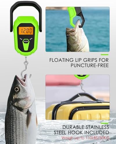 Digital Fishing Scale with Lip Gripper, 110lb/50kg Waterproof Fish Weight Scale with Tape Measure, Hook & Clamp, LCD Display & Hanging Design, Ideal Fishing Gift for Men Anglers - Image 6
