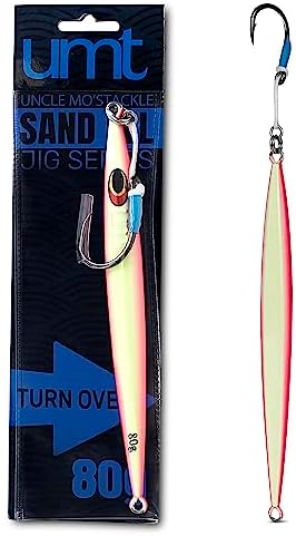 UMT Sand EEL 80g Offshore Fishing Jigs - Multi Species. Packs: 1, 5, 10. Green, Pink. Pro-Grade. by UncleMosTackle