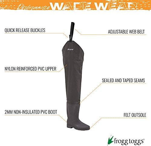 FROGG TOGGS Rana II Waterproof PVC Fishing Felt Bootfoot Hip Wader - Image 4