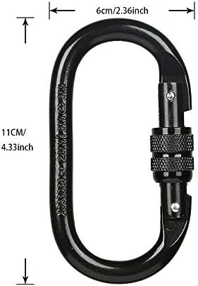 Heavy Duty Locking Climbing Carabiner Clip CE Rated 25 kN 5600 LB Rugged Terrain Approved Industrial Strength Twist Lock Carabiners Clips for Rigging, Ropes, Hammocks, Camping - Image 2