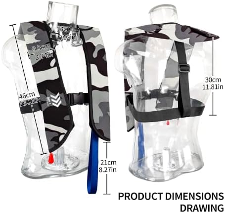 Automatic Inflatable Life Jacke for Adults| Supports up to 330 lbs | Life Vest for Adults| Inflatable PFD Vest Adult| Outdoor Water Sports. - Image 2