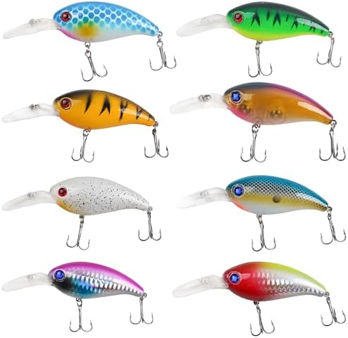 Fishing Lures Kit Crankbait Minnow Hard Bait Set Deep Diving Jerkbait Swimbait Popper Pencil Walleye Lures Artificial Fishing Bait for Bass Trout Redfish Saltwater Freshwater Fishing Lure by AGOOL