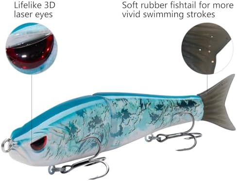 Bassdash SwimShad Glide Baits Jointed Swimbait Bass Pike Salmon Trout Muskie Fishing Lure - Image 4